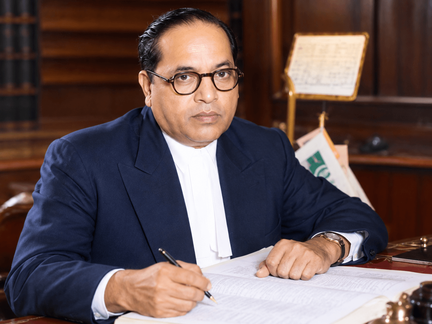 Archival colour portrait of Dr. B. R. Ambedkar, Chief Architect of the Constitution of India